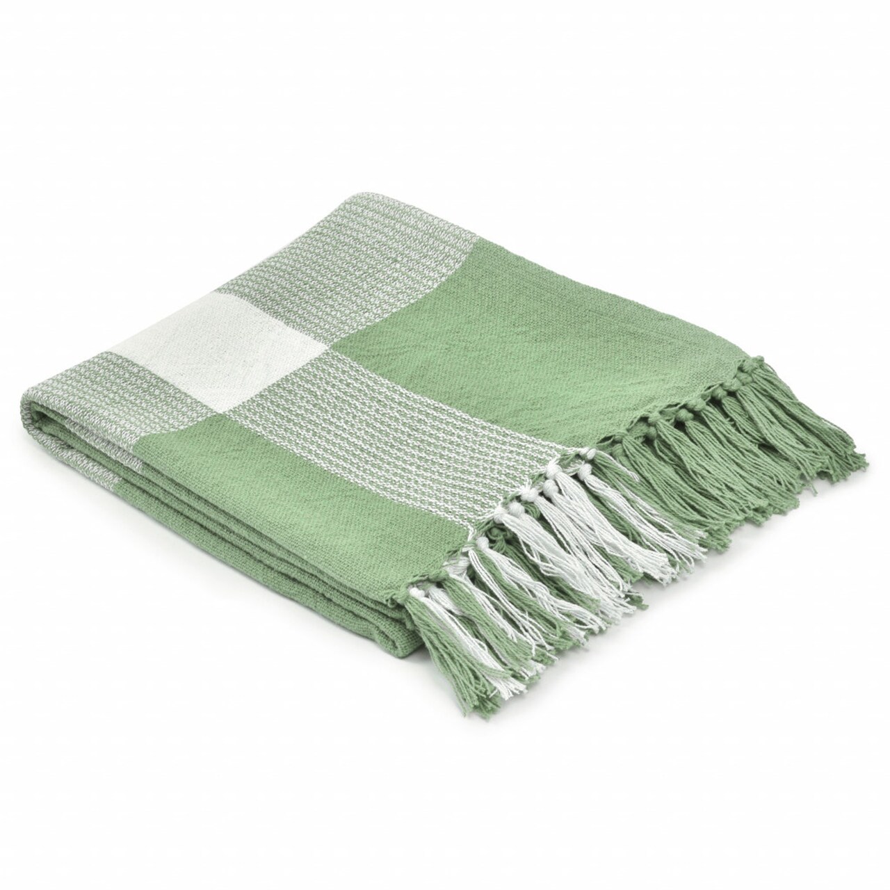 Edge Collections - 50" x 60" - Green - Cozy Checkered Throw Blanket for Comfort and Style in Your Home - 1 Piece